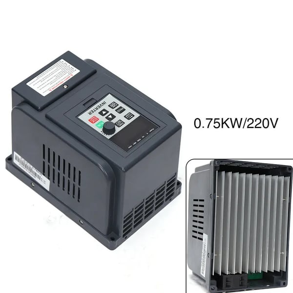 Taajuusmuuttaja - VFD DC/AC Invertteri - 1-vaihe - 750 W - Suuri vääntömomentti - Korkea tarkkuus - Älykäs ohjaus - Musta
