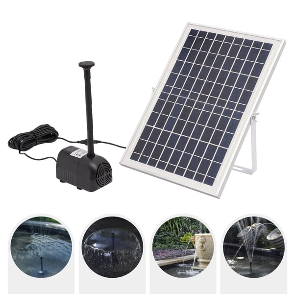 Aurinkosuihkulähde ulkokäyttöön, 10 W lampipumppu 1000 L/h, 2,5 m, 220V EU-pistoke, puutarhaan, kalalammikkoon ja lintukylpyyn