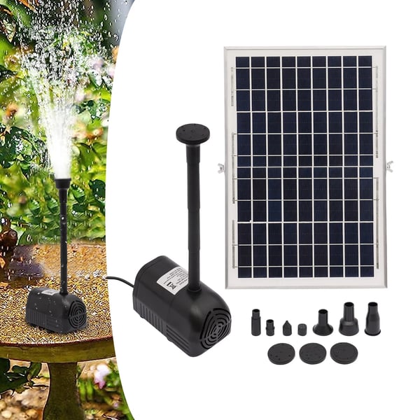 Aurinkosuihkulähde ulkokäyttöön, 10 W lampipumppu 1000 L/h, 2,5 m, 220V EU-pistoke, puutarhaan, kalalammikkoon ja lintukylpyyn