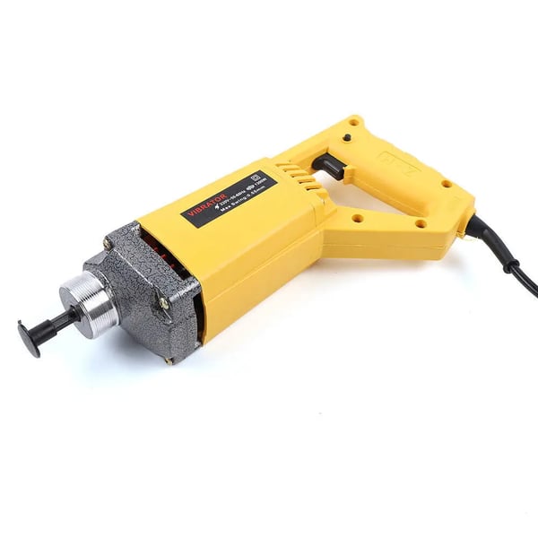 Elektrisk betonvibrator - Håndholdt - 1300 W - 2 m slange - EU-stik 220 V - Gul/Sort