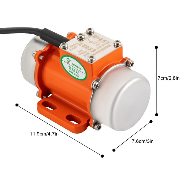 30 W värinämoottori, harjaton DC, 12 V, betonivibraattoriin, säädettävä herätevoima ja nopeus, 0–4000 rpm, vaihteeton