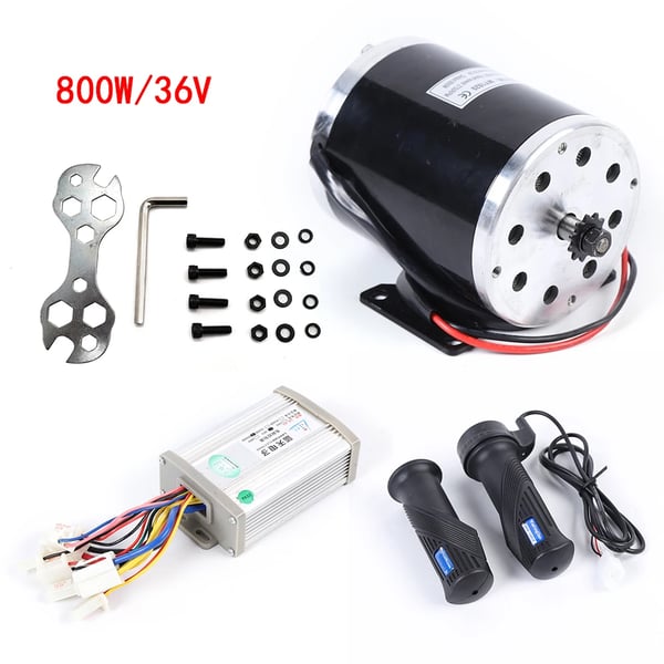 El-løbehjul controller - Motorstyring med gashåndtag - 36V - 800W - Børstet motor - 2750 omdr./min - Sort
