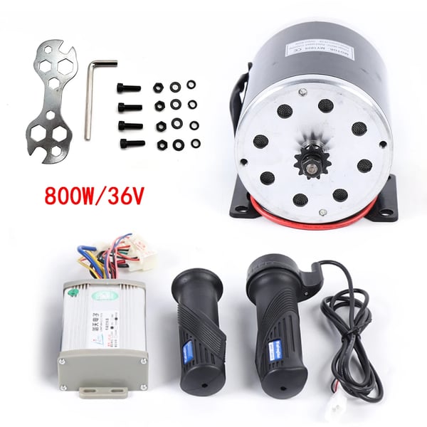 El-løbehjul controller - Motorstyring med gashåndtag - 36V - 800W - Børstet motor - 2750 omdr./min - Sort