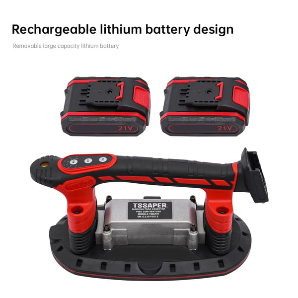 Laattavibraattori imukupilla, 21V käsikäyttöinen laatoituskone, 6 nopeutta, 2000 mAh, jopa 28 000 v/min