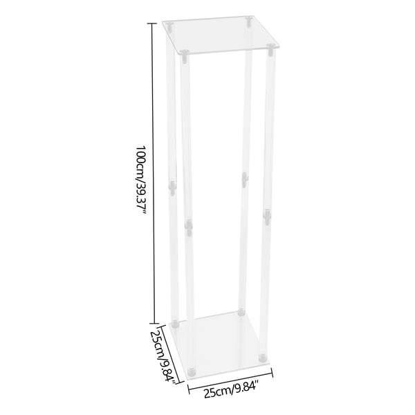 Blomsterstativ til bryllup - Geometrisk akrylsøjle - 100 cm - Borddekoration og vaseholder - Klar