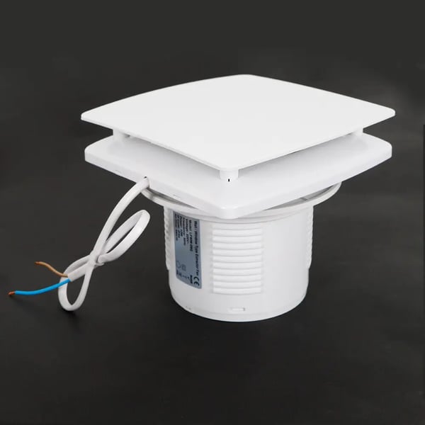 Vægmonteret udsugnings-/kanalventilator 12W, 100 mm 220V, rund, lysegrå til badeværelse/køkken/garage