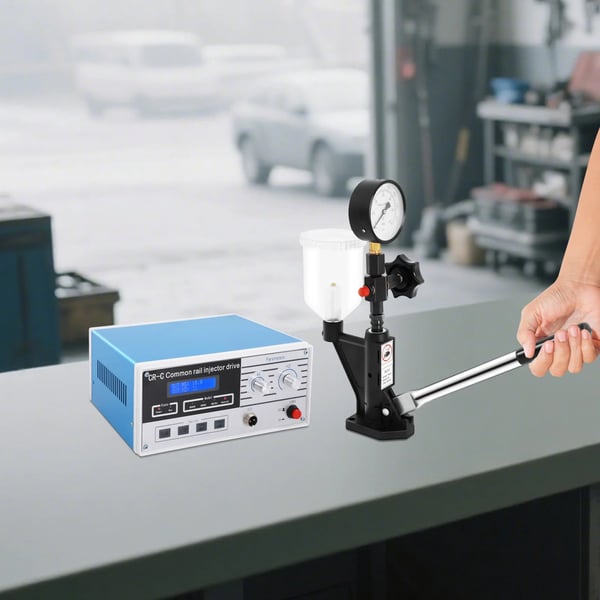 Diesel dysetester - S60H - 600 bar 0–8000 PSI - Kobberlegering - Til dieselmotorer - Industrielt brug - Blå