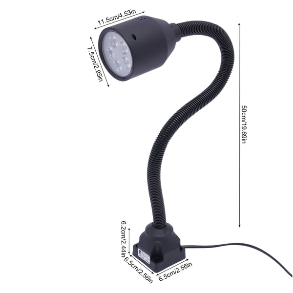 LED konevalo - Teollinen työvalo - 5 W - Joustava joutsenkaula - Magneettijalka - Erittäin kirkas - Työpajaan ja sorviin