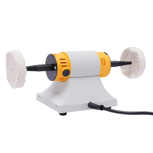 Polermaskine med variabel hastighed, bænkslibe- og polermaskine, 320 W 50 Hz, orange, til slibning og polering