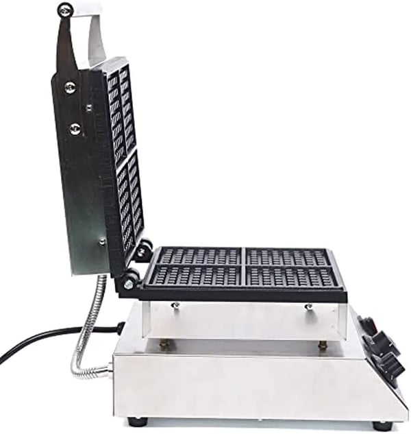 Vaffeljern - Professionelt - 4 forme - Firkantet - Slip-let - 1750 W - 220 V - Trykstøbt aluminium - Sølv