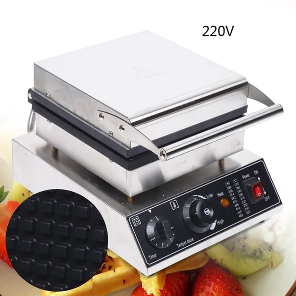 Vaffeljern - Professionelt - 4 forme - Firkantet - Slip-let - 1750 W - 220 V - Trykstøbt aluminium - Sølv