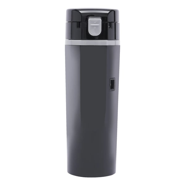 Auton sähköinen vedenkeitin, 500 ml, 12–24 V (5–12 A, 45–95 W), älykäs tunnistus, digitaalinen näyttö, kosketusohjaus, kannettava, musta