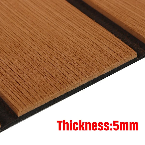 Båd dæksmåtte - EVA teak-look - Selvklæbende - Skummåtte 2400×900×5 mm - Rød