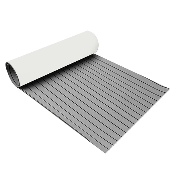 EVA-skum båddæksmåtte - Marinegulv - Selvklæbende - 240x60 cm - 5 mm - Teaklook - Grå