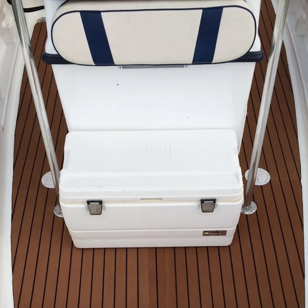 EVA-skum båddæksmåtte - Marinegulv - Selvklæbende - 240x60 cm - 5 mm - Teaklook - Grå