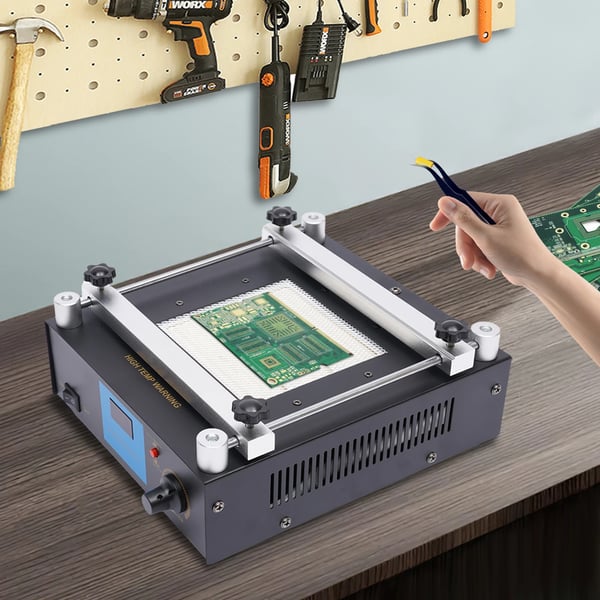YIHUA 853A, BGA IR-forvarmer og elektronisk varmeplade rework-station, 110/220V 450W, sort
