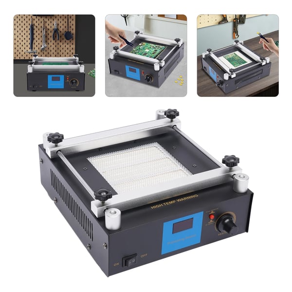 YIHUA 853A, BGA IR-forvarmer og elektronisk varmeplade rework-station, 110/220V 450W, sort