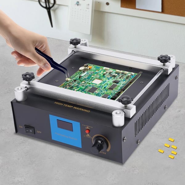YIHUA 853A, BGA IR-forvarmer og elektronisk varmeplade rework-station, 110/220V 450W, sort