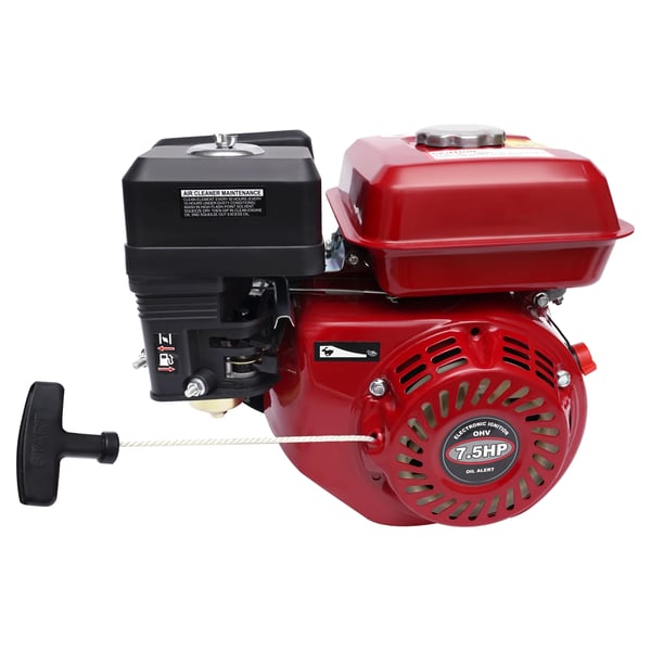 4-tahtinen 212 cc bensiinimoottori, yksisylinterinen, 7,5 hv (4000 W) 3600 rpm, narukäynnistys, kampiakseli Ø20 mm, musta
