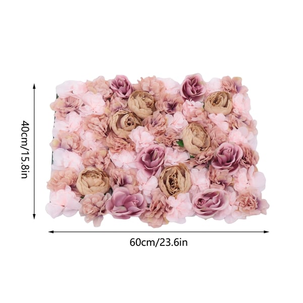 Blomstervæg - Silkerose Panel - 6-pak - DIY Montering - Bryllup & Forlovelse - Indendørs Dekoration - Lyserød