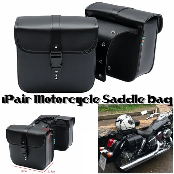 Motorcykel Sadeltasker - Sidetasker - Vandtæt - PU-læder - Universal Pasform - 26 x 24 x 11 cm - 1 Par - Værktøjsopbevaring