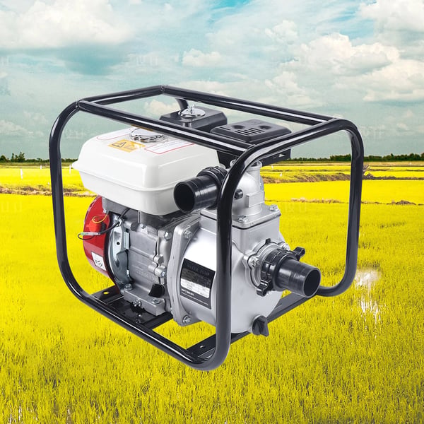 Benzin-vandpumpe, 4-takt 210 cc 6,5 hk, overførings-/irrigationspumpe, CN-stik