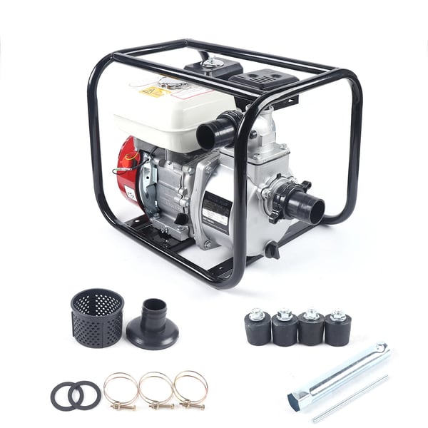 Benzin-vandpumpe, 4-takt 210 cc 6,5 hk, overførings-/irrigationspumpe, CN-stik