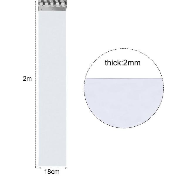 Transparent PVC dørforhæng, strimmelgardin 1 x 2 m, 7-pak, med maljer