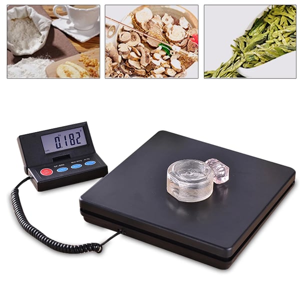 Pakettivaaka, ammattitason alustavaaka 50 kg/2 g, irrotettava taustavalaistu LCD, korkea tarkkuus, musta
