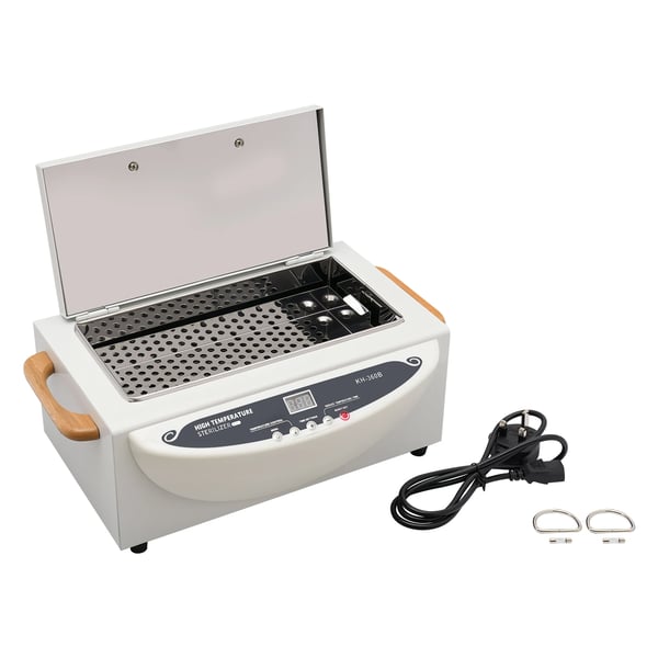 Varmluftsterilisator til negleværktøj - KH-360B - 500 W, Tør Varme, Høj Temperatur, Timer, Rustfrit Stål, Salon & Hjem - Hvid