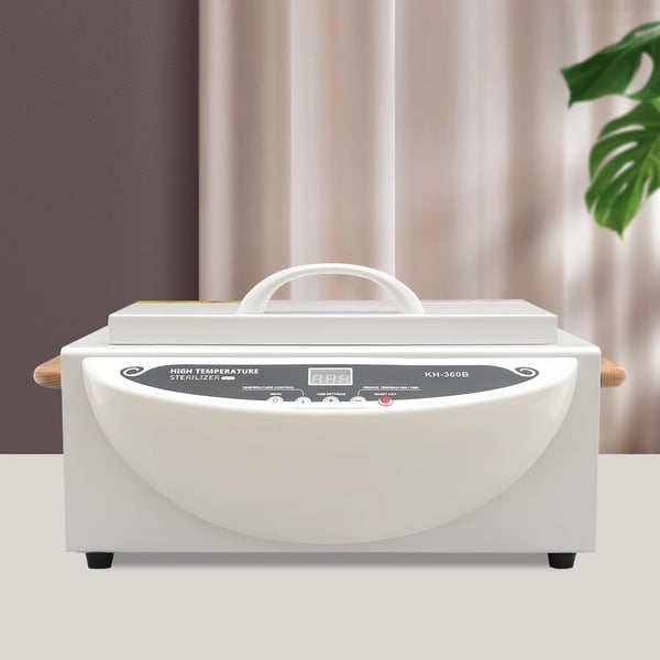 Varmluftsterilisator til negleværktøj - KH-360B - 500 W, Tør Varme, Høj Temperatur, Timer, Rustfrit Stål, Salon & Hjem - Hvid