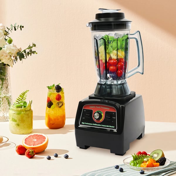 Juicer & Blender - G7400 - Kraftig 2,8 kW - Stor Kapacitet - Korrosionsbestandig - Til Grøntsagsjuice & Milkshakes - Sort