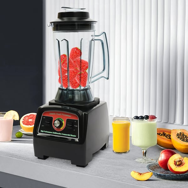 Juicer & Blender - G7400 - Kraftig 2,8 kW - Stor Kapacitet - Korrosionsbestandig - Til Grøntsagsjuice & Milkshakes - Sort