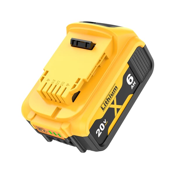 DCB200 batteri, erstatningsbatteri til DeWalt 20V/18V elværktøj, Li-ion 6Ah 6000mAh, grå