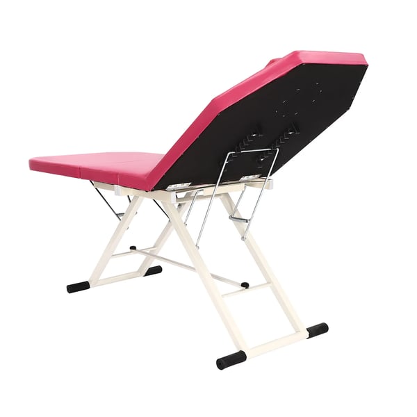Massagebriks - Bærbar 3-delt kosmetikbriks - Justerbar - PU-læder - Stålstel - Bæretaske - Sammenfoldet 91×60×26 cm - Pink