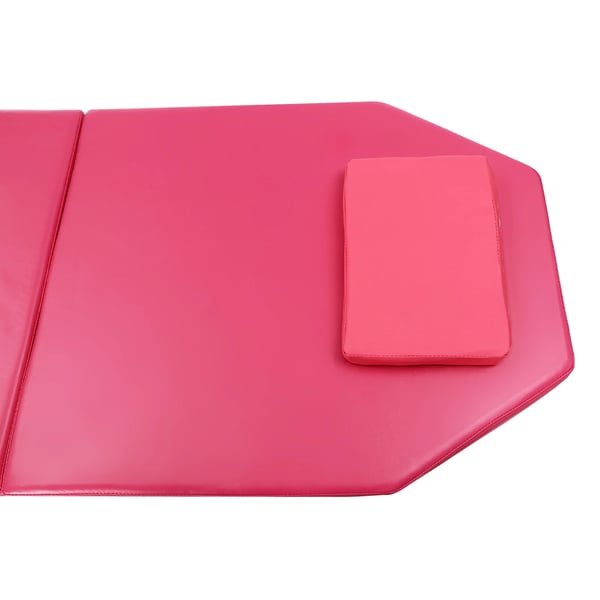 Massagebriks - Bærbar 3-delt kosmetikbriks - Justerbar - PU-læder - Stålstel - Bæretaske - Sammenfoldet 91×60×26 cm - Pink