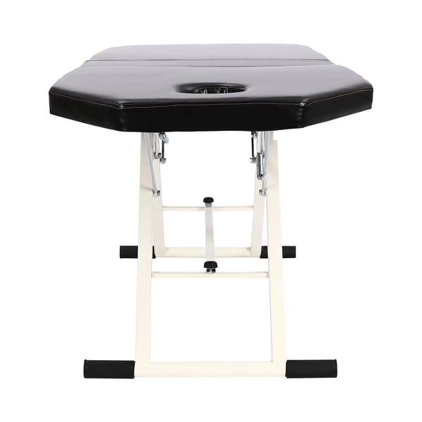 Kosmetikbriks - 3-delt massagebord - Bærbar og sammenklappelig - Justerbar - PU-læder & høj-elastisk skum - Opbevaringstaske - 91×60×26 cm - Sort