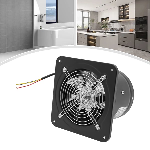 Ventilator, Væg-/vindues-udsugningsventilator 7,5 tommer 220V, 200x200 mm, til badeværelse/toilet/køkken