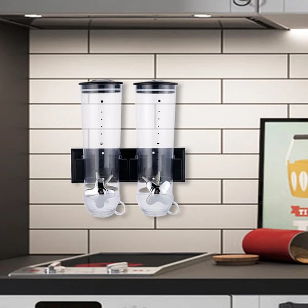 Væghængt müsli-/cornflakesdispenser - 3 L beholder - Til ris kaffe bønner tørvarer - ABS - 29x15x30 cm