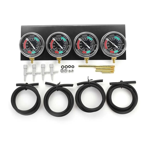 Moottoripyörän kaasuttimen synkronointityökalu - Tyhjiömittarisarja - 4-sylinterisille moottoreille - Kaasuttimen säätöön - Tyhjiöntasapainotus