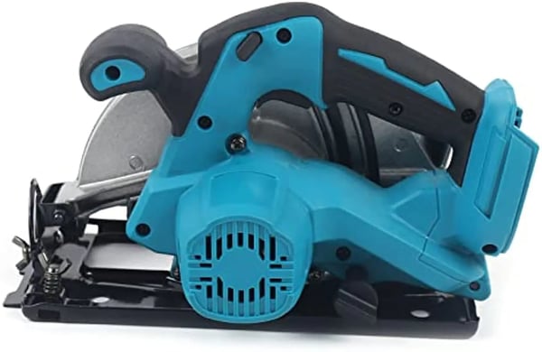 1380 W børsteløs batteridrevet rundsav/geringssav/dyksav, 178 mm, 4500 o/min, til 18 V batteri, blå