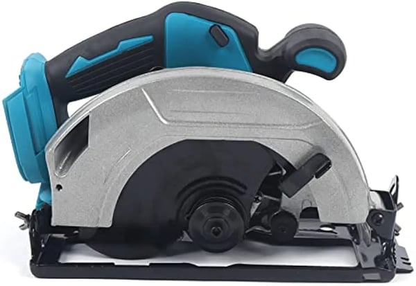 1380 W børsteløs batteridrevet rundsav/geringssav/dyksav, 178 mm, 4500 o/min, til 18 V batteri, blå