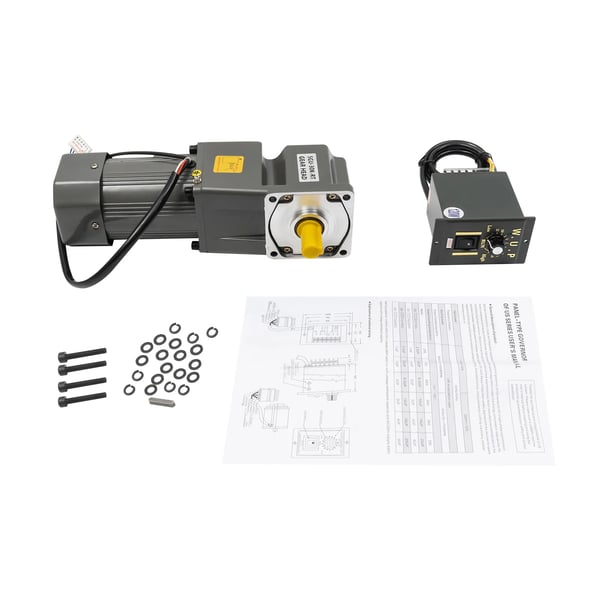 120W AC gearmotor, reduktionsmotor med hastighedsregulator, 1:30 (30K), 220V, 45 omdr./min, mørkegrå, 15 mm aksel