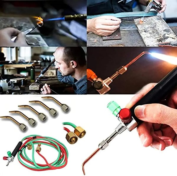 Guldsmedens mikrobrænder, lodde-/svejsekit, til flydende gas, 5 dyser, 14 mm tilslutning