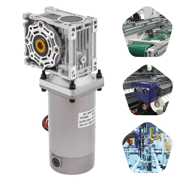 Matovaihdemoottori - NLRV - 24 V DC - 300 W - 1600 r/min - Integroitu vaihteisto - Hopea