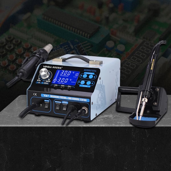 BGA Rework Loddestation - 992DA+ - SMD Varmluftpistol - Loddekolbe - PCB Reparation
