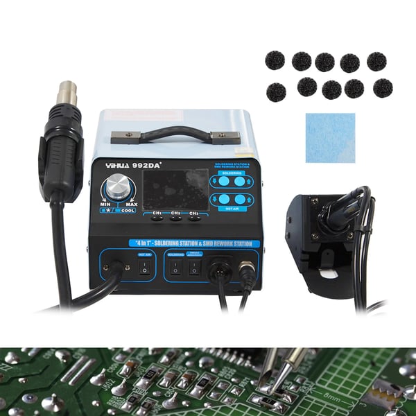 BGA Rework Loddestation - 992DA+ - SMD Varmluftpistol - Loddekolbe - PCB Reparation
