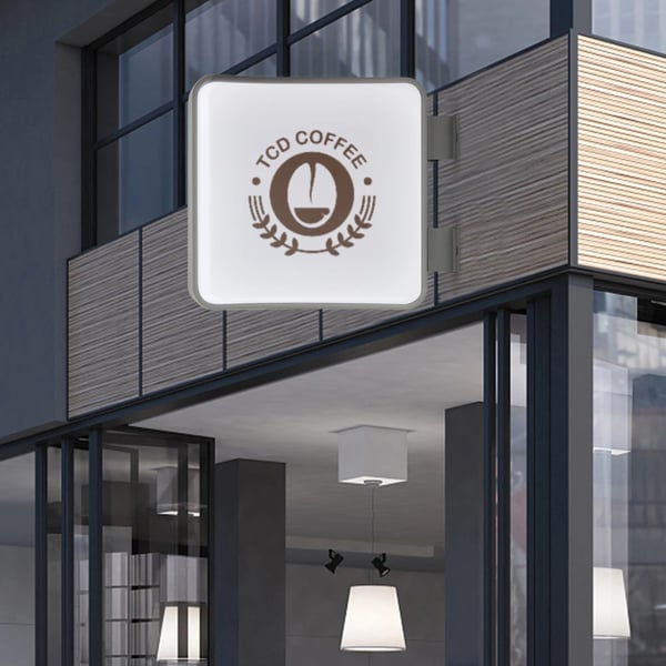 LED Lyskasse - Reklameskilt - Dobbeltsidet - Firkantet - DC-Strøm - EU-Standard - Akryl & Aluminium - Hvid