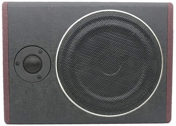 Ultratynd aktiv bilsubwoofer, 8 tommer 600W under sædet, slankt metalhus 12V, Deep Sapphire