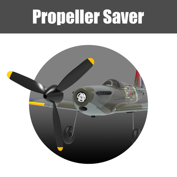 Spitfire V2 - RC Fly - RTF - 3 Batterier - 40 cm Vingefang - 6-Akset Gyro - 2,4GHz - 4 Kanaler - Blå